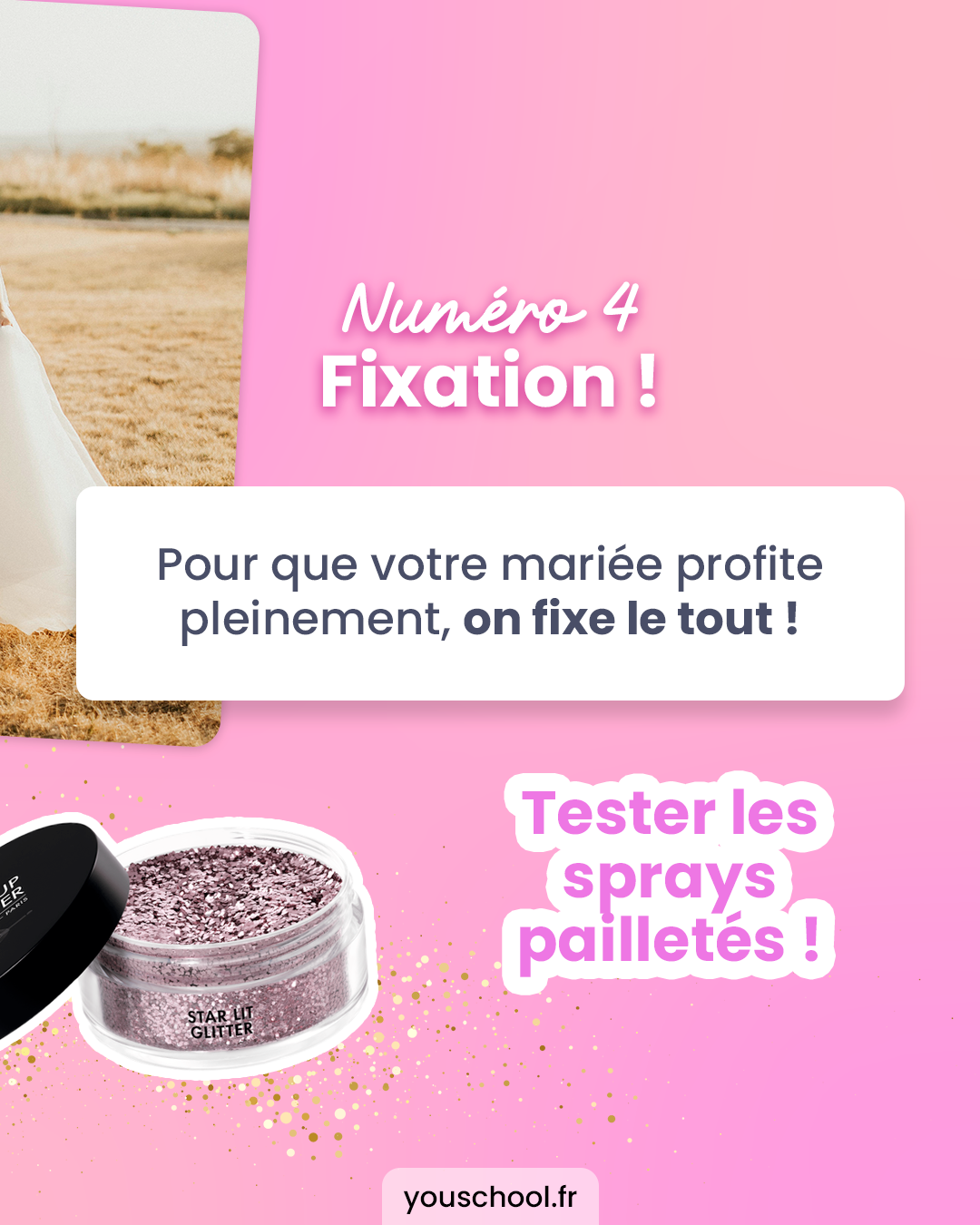 Les 4 règles pour réussir un maquillage de mariée : fixer le maquillage