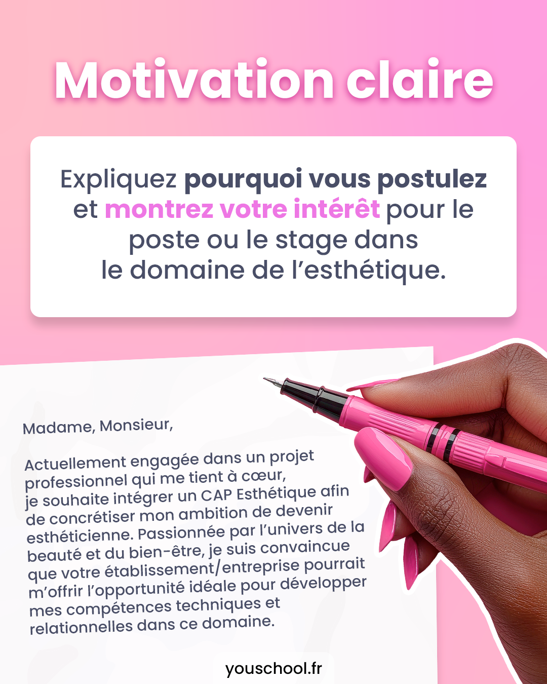 Comment rédiger une bonne lettre de motivation pour travailler dans le milieu de l'esthétique