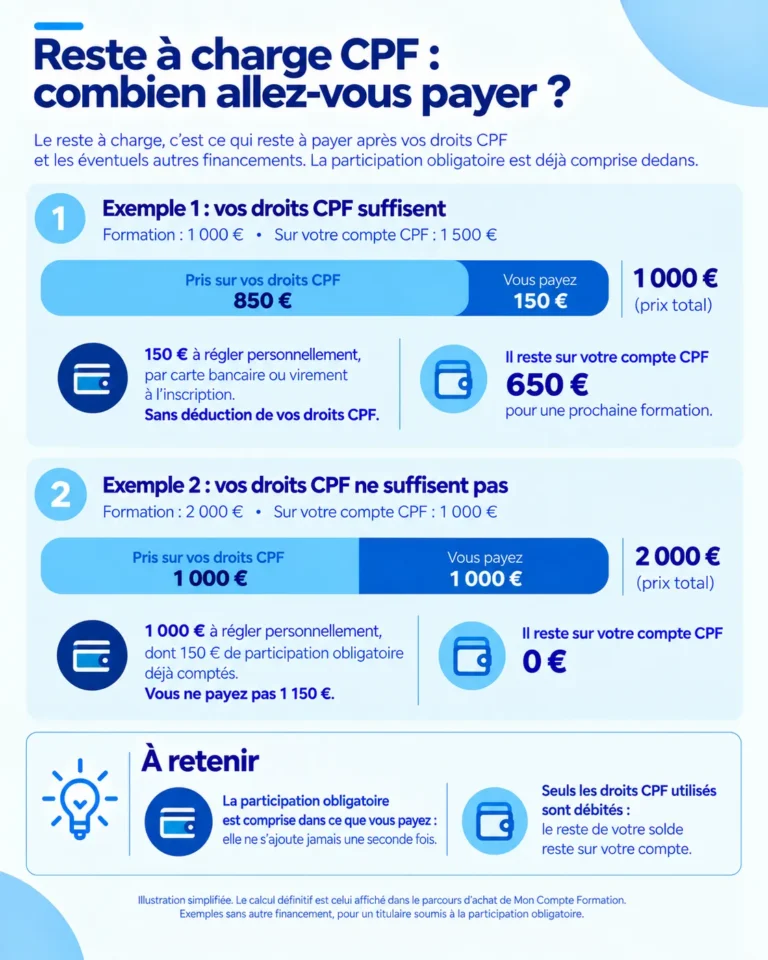 Reste à charge CPF expliqué en infographie-ys